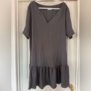Gray V-Neck Dress